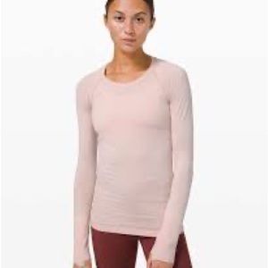swiftly tech long sleeve shirt in light pink